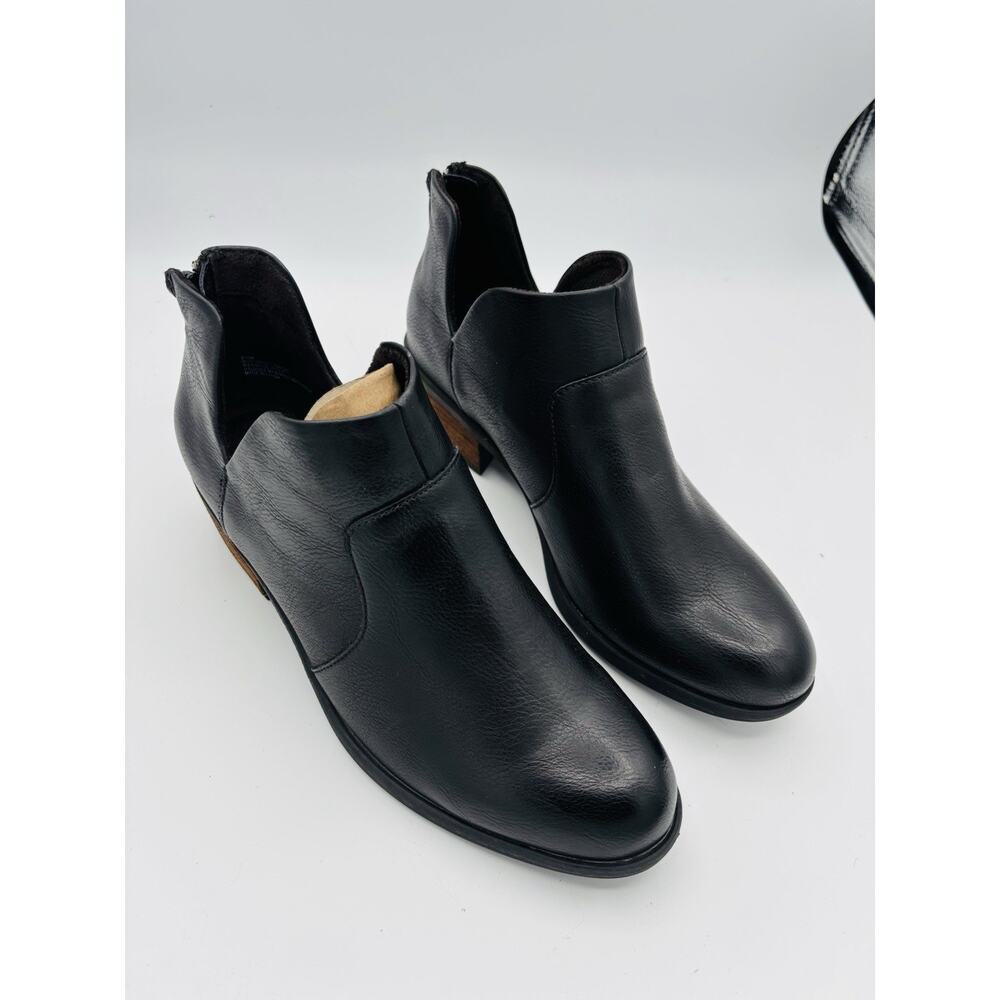 Born BOC Lucy Women's Boot Size 8.5‎ Block Heel Black Vegan Leather NWOT Bootie